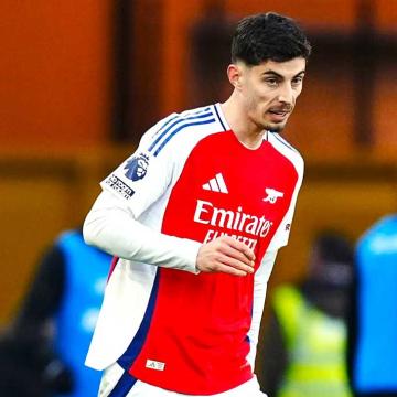 Arsenal's Kai Havertz will miss the remainder of the season due to a hamstring injury sustained during training.