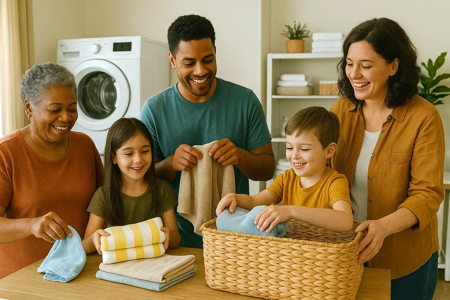 Family bonding through collaborative household chores
