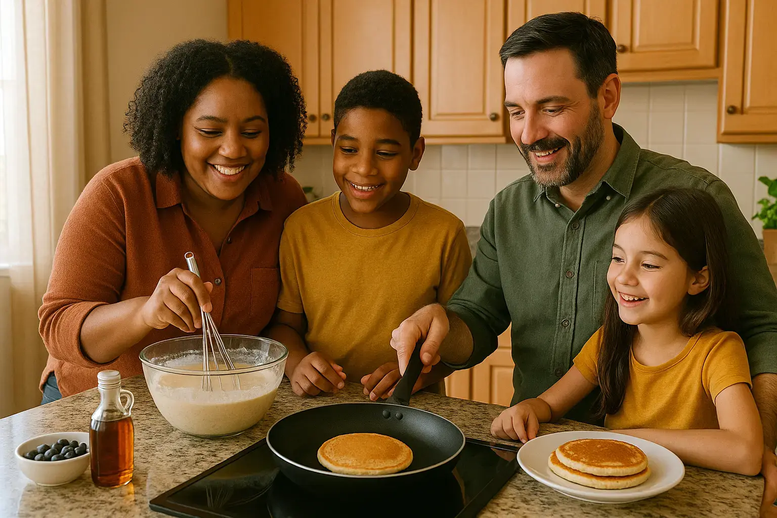 Family enjoying a cherished weekend ritual together