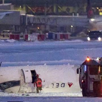 A plane crash landing at Toronto's Pearson International Airport resulted in the aircraft flipping over, but all passengers on board survived.