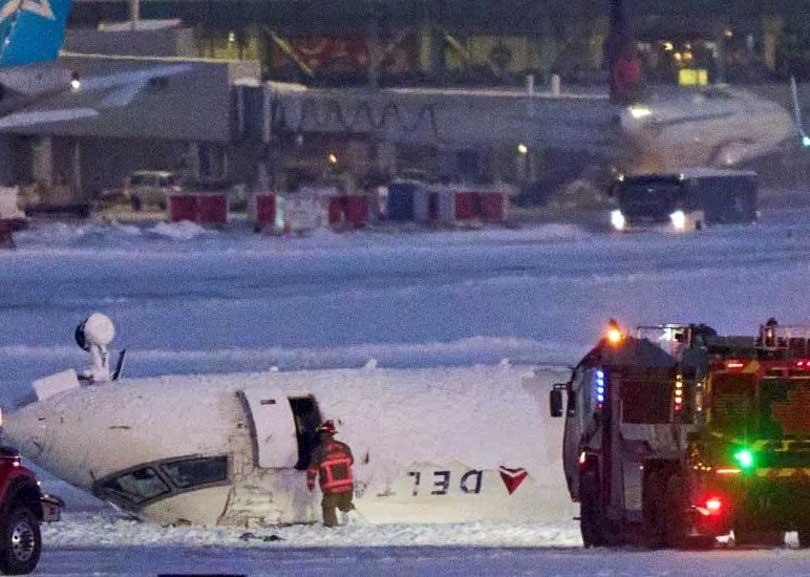 A plane crash landing at Toronto's Pearson International Airport resulted in the aircraft flipping over, but all passengers on board survived.